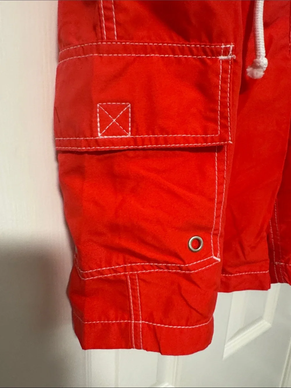 Merona Red Men's Swim Board Shorts with Side Cargo Pocket